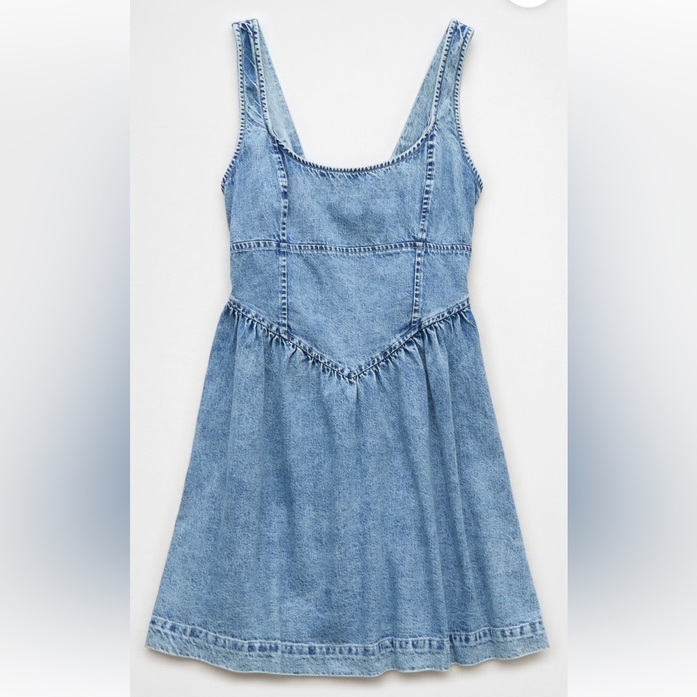AE Corset Denim Mini Dress - Size Medium